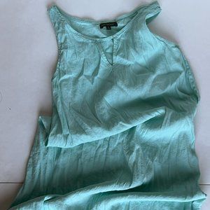 For Cynthia Teal Blue/ Aqua linen dress - assymetrical